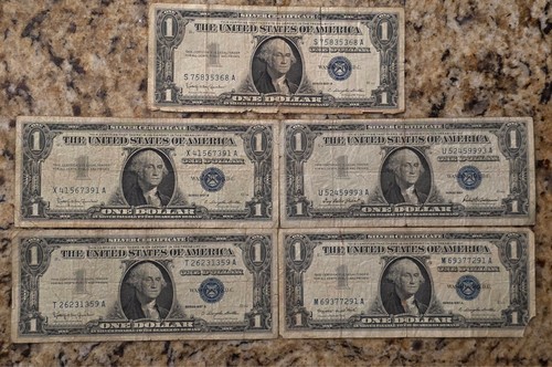 1957 one dollar blue seal - 5-1957,