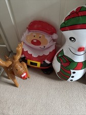 3 Inflatable Xmas Figures, Reindeer , Snowman & Father Christmas