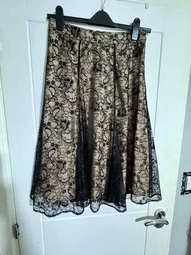 Monsoon black lace gold satin - gold,