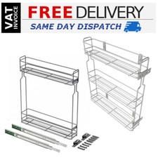 Pull out soft close wire kitchen baskets 2 or 3 tier storage Silver Anthracite