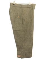VINTAGE FIELD & TREK MADE IN ENGLAND TWEED PLUS FOUR  BREEKS 32" W 20" L GREEN
