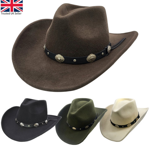 Western felt cowboy hat - western,
