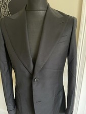 Mens Luxury Wool Black Suit