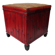 cube wooden ottoman Bamboo style Square Storage Box 45x45x47cm