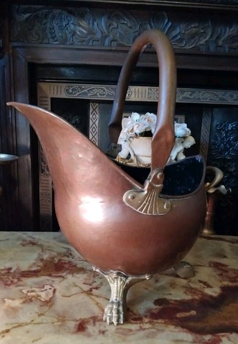Antique brass copper helmet - brass,