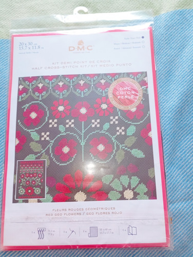 New dmc red - geo, flowers