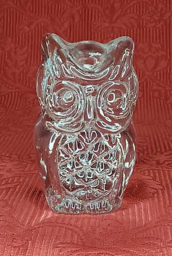 Glass owl figurine vintage - glass,