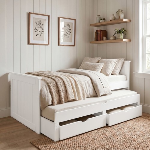 Single bed white - bed, with