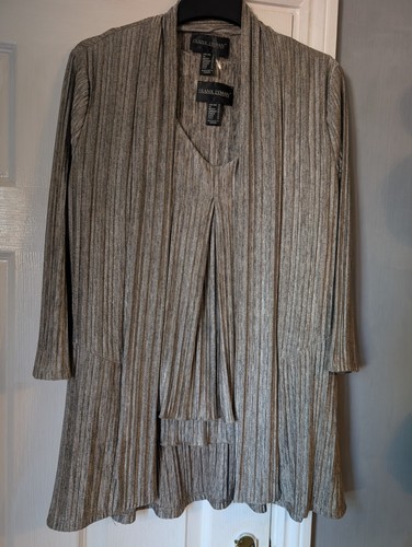 Metallic plissé twin set - metallic,