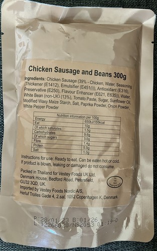British army chicken sausage - chicken,