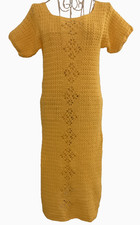 HANDMADE Yellow Crochet Dress