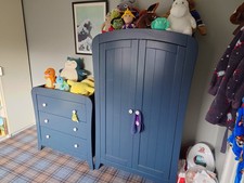 Mamas & Papas Navy baby Wardrobe + Changing Chest Drawer set