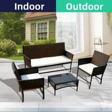 4 PIECE RATTAN GARDEN
