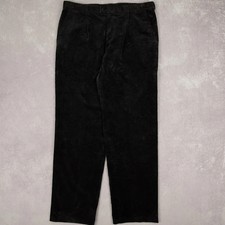 Lacoste Vintage Relaxed Fit Cord Trousers W38 L34 Men's Washed Black Corduroy