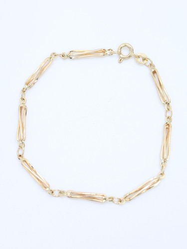 Gold twisted bar bracelet - bar, 9ct