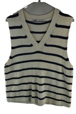 ZARA Beige Sleeveless Jumper size M WOmens V-Neck Pullover Vest Casual Outdoors