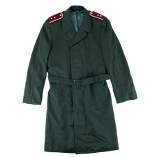 Czechoslovak Army Trench Coat Green Officers Cold War Soviet 80s Vintage Medium