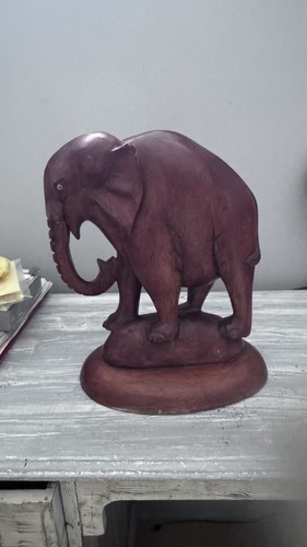 Vintage wooden elephant statue - vintage,