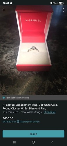 Samuel engagement ring 9ct - engagement,