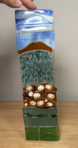 Handmade fused glass seaside - glass,
