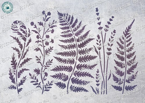 Wild meadow fern - stencil, 3
