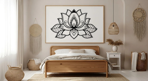 Lotus wall sticker large - lotus,