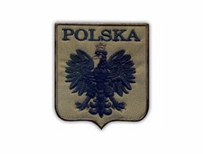 Polish coat of arms (olive background) - Poland Patch/Badge Embroidered