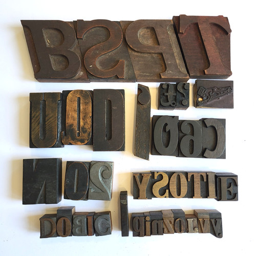 Vintage letterpress wooden
