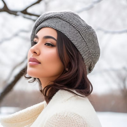 Women wool beret hat - wool,