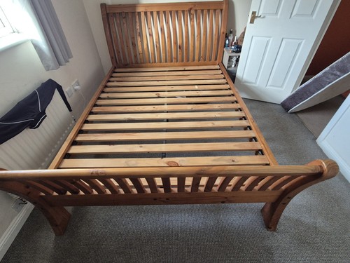 King size wooden - size, sleigh