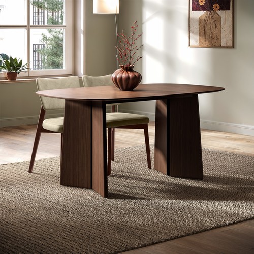 Walnut dining table seats 4 - dining,