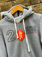 JACK WILLS Mens Hoodie Small Zipper Cardigan Polyester Sherpa Grey Fleece