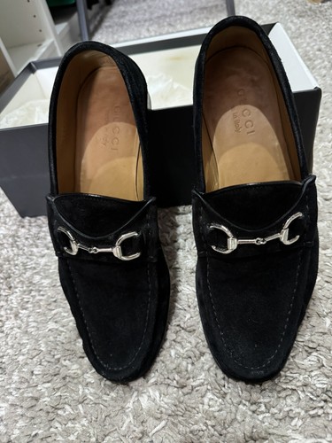 Gucci suede nero loafers - gucci,