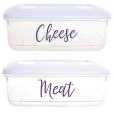 Cheese & Meat - Vinyl Sticker Decal Labels for Jars, Containers, Food Storage