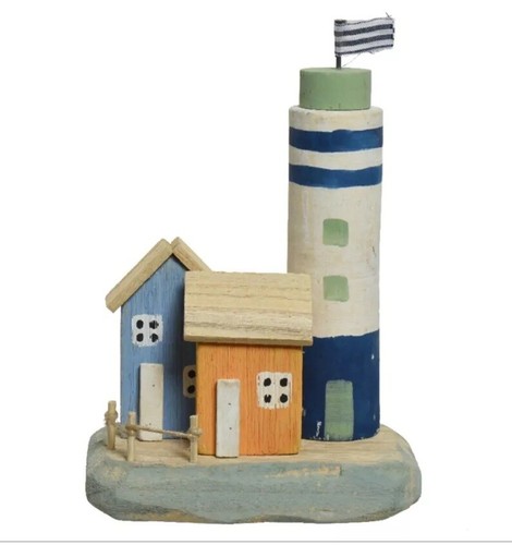 Lighthouse with two houses - with,