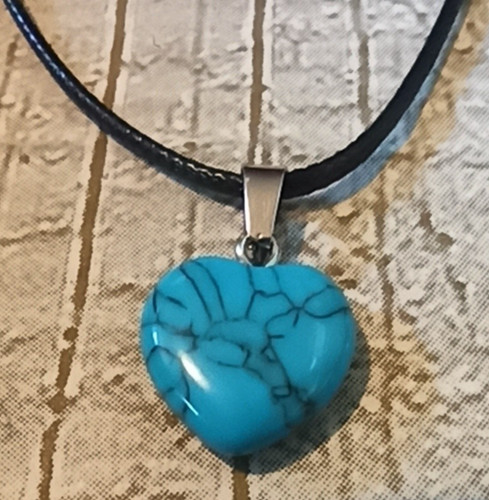 Blue heart necklace - ,