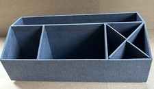 Desktop storage box in blue perfect for pens, paper, brushes 33 x 12.5 x 12.5 cm