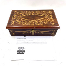 Vintage Wooden Sorrento Inlaid O Sole Mio Musical Box Working Complete With Key