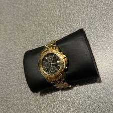 Rare Claude Valentini Millenium Sports 18K Gold Plated Chronograph Mens Watch