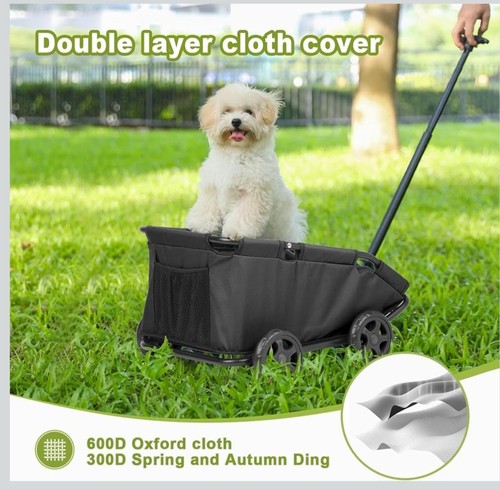 Foldable wheel pet stroller - foldable, 4-wheel