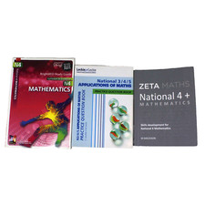 SQA National 4 Maths Study Guide School Work Books Bundle Bright Red Leckie 