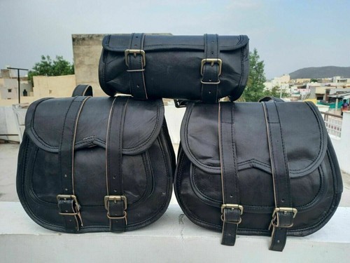 Motorcycle leather pouch - leather,