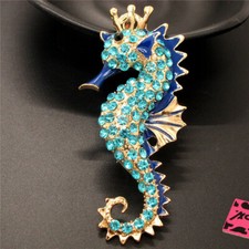 Blue Enamel Cute Hippocampus