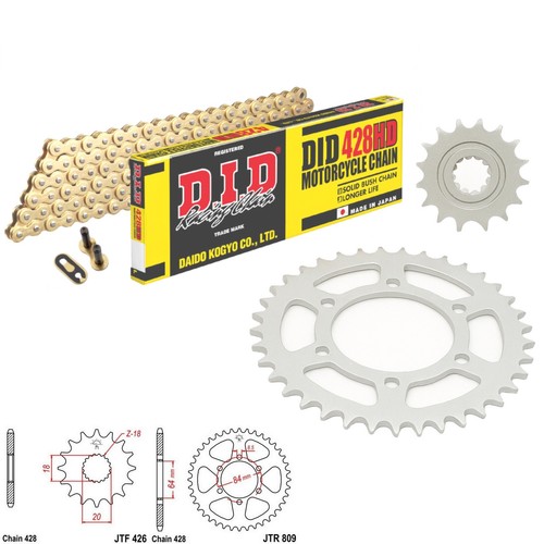 Dr125 chain and sprocket - dr125, kit