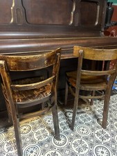 2 X Antique Chamber Back Chairs Pub Bar Restaurant Seats Vintage Used