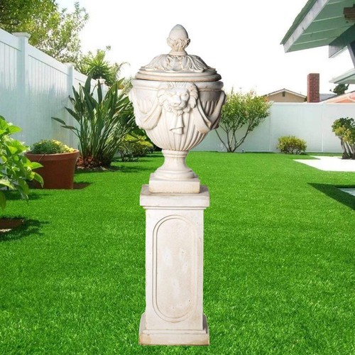 White stone royal garden urn - white,