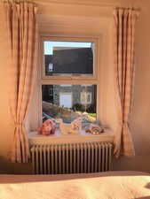 Laura Ashley Mitford Clermont Gingham bedroom Check curtains  135 w x180