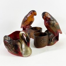 Vintage Chalkware Parrot Swan