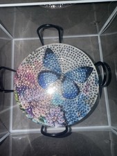 Butterfly Coasters 8pc Cork Backed  With Stand