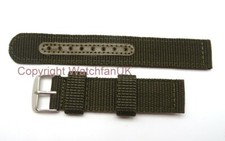 Nylon Fabric Military Strap - 20MM - Green - Fits Timex Expedition Watches #253